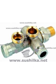 присоединительная деталь (тыл.подкл) RA-KW с запорным краном и патрубками НР 3/4&quot;, Danfoss 013G3369