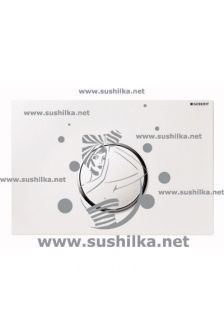 Клавиша Sigma 10 к UP320/UP700, рамка, кнопка белая/обод-хром, Geberit 115.758.KJ.1