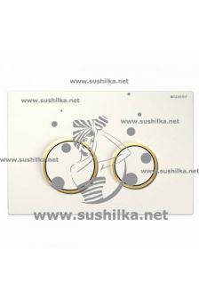 Клавиша Sigma 20 к UP320/UP700, рамка, кнопка белая/обод-золото, Geberit 115.778.KK.1