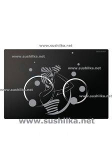 Клавиша Sigma 20 к UP320/UP700, рамка, кнопка черная/обод-хром, Geberit 115.778.KM.1