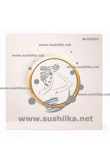 ручной пневмопривод смыва для писсуара Sigma 10 HyTouch, рамка, кнопка бел/зол, Geberit 116.015.KK.1