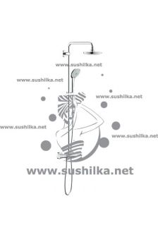 Grohe Euphoria 27420001, душевая система с термостатом для душа, 390 мм