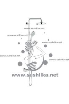 Grohe Power&amp;Soul Cosmopolitan 27903000, душевая система с термостатом для душа, кронштейн 450 мм