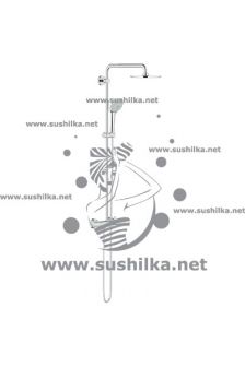 Grohe Euphoria 27964000, душевая система с термостатом для душа и верхним душем Rainshower Cosmo