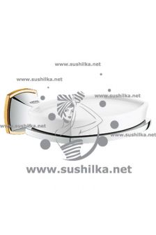 Grandera 40628IG0,  керамическая мыльница с держателем, цвет хром/золото