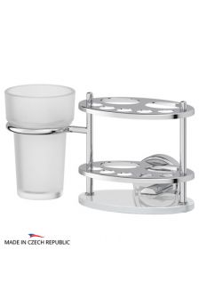 FBS ELL 061 Держатель з/щеток и пасты со стаканом (стекло)