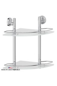 FBS ELL 072 Полка угловая с ограничителем 28 см двойная (стекло)