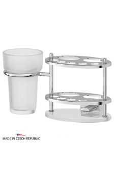 FBS ESP 061 Держатель з/щеток и пасты со стаканом (стекло)