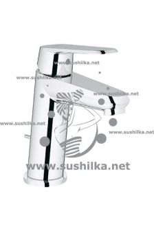 для раковины Grohe Eurodisc Cosmopolitan 23049002, уменьшенный, с донным клапаном