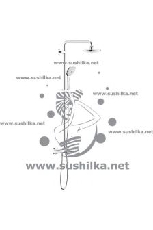 Grohe Euphoria 27615000, душевая система с термостатом для душа, 450 мм, EcoJoy