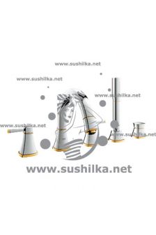 для ванны Grohe Grandera 19919IG0, монтаж на 5 отверстий, цвет - хром/золото