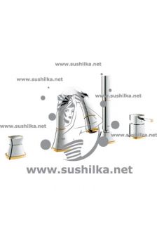 для ванны Grohe Grandera 19936IG0, на борт ванны, цвет - хром/золото