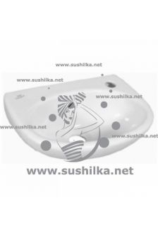 Ideal Standard Ecco W407901, полукруглая, отверстие под смеситель справа, 35 см