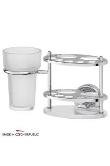 FBS LUX 061 Держатель з/щеток и пасты со стаканом (стекло)