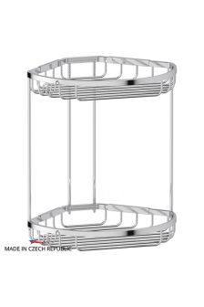 FBS RYN 026 Полочка-решетка двухуровневая угловая полукруглая 26х26