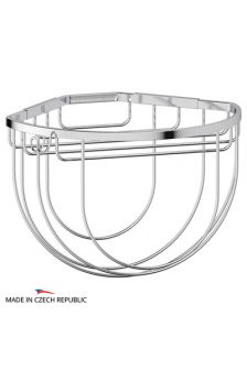 FBS RYN 034 Полочка-решетка угловая полукруглая 26 см с держателем для мочалок