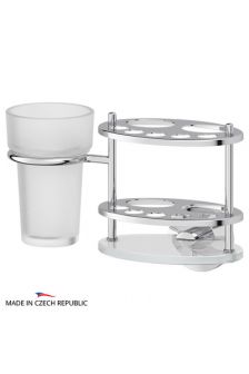 FBS STA 061 Держатель з/щеток и пасты со стаканом (стекло)