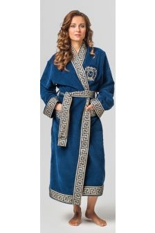Халат для ванной банный махровый Миглиоре (Migliore), Tesoro, синий, 46-48