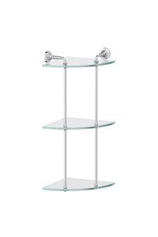 Stilmar STI 019 Полка стеклянная 3-х ярусная угловая 23 см (хром) 3SC