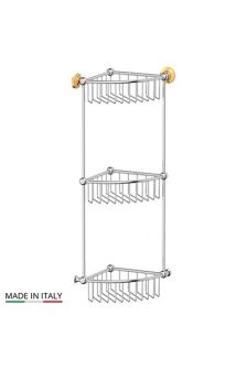 Stilmar STI 109 Полочка-решетка угловая 3-х ярусная 23 см (хром/золото) 3SC