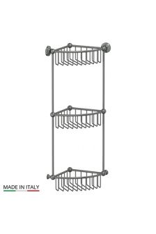 Stilmar STI 409 Полочка-решетка угловая 3-х ярусная 23 см (античное серебро) 3SC