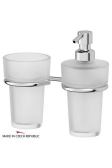 FBS UNI 027 Держатель стакана и емкости для жидкого мыла (стекло) (компонент)
