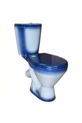 Унитаз-компакт &quot;Элегант&quot; (арматура, сиден., креплен к полу), синий ROSA (г.Киров)