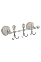 OLIVIA Планка с тремя крючками L30 см, керамика, Белый/декор платина/хром, ML.OLV-60.639.BP.CR