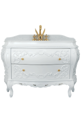 SALENTO База L132xH84,5xP63 см, 2 выдвижных ящика, декор, ручки золото, Noce / Dorato, ML.SAL-BA130.NCD.DO