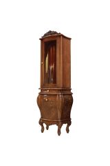 SALENTO Витрина L71xH189/200xP45 см. DX, 1 дверь стекло + 2 ящика, декор, ручки золото, Noce / Dorato, ML.SAL-VT071DX.NCD.DO