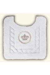 COMPLEMENTI Коврик д/WC 60х60 см. узор, вышивка КОРОНА, Белый/декор серебро, ML.COM-50.027.10