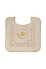 COMPLEMENTI Коврик д/WC 60х60 см. узор, вышивка КОРОНА, Кремовый/декор серебро, ML.COM-50.049.10