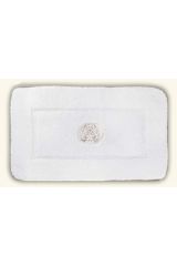 COMPLEMENTI Коврик д/ванной комнаты 60х100 см. узор, вышивка MIGLIORE, Белый/декор серебро, ML.COM-50.025.10