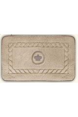 COMPLEMENTI Коврик д/ванной комнаты 60х100 см. узор, вышивка КОРОНА, Кремовый/декор серебро, ML.COM-50.053.10