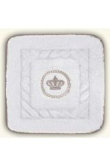 COMPLEMENTI Коврик д/ванной комнаты 60х60 см. узор, вышивка КОРОНА, Белый/декор серебро, ML.COM-50.019.10