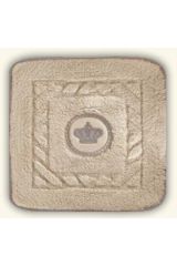 COMPLEMENTI Коврик д/ванной комнаты 60х60 см. узор, вышивка КОРОНА, Кремовый/декор серебро, ML.COM-50.057.10