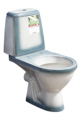 Унитаз-компакт &quot;Премьер&quot; ( 2-х уровн.арматура, сиден., креплен к полу), черный ROSA (г.Киров)