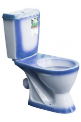 Унитаз-компакт &quot;Ресса&quot; синий (арматура, сиден., креплен к полу), ROSA (г.Киров)