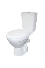 Унитаз-компакт &quot;Соло&quot; ( 2-х ур.арматура, сиден., крепл. к полу, гориз.выпуск) белый, ROSA (г.Киров)