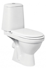 Унитаз-компакт &quot;Премьер&quot; ( 2-х уровн.арматура, сиден., гориз.выпуск), белый, ROSA (г.Киров)