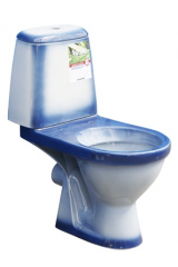 Унитаз-компакт &quot;Премьер&quot; ( 2-х уровн.арматура, сиден., креплен к полу), синий ROSA (г.Киров)