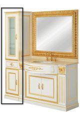 RAVENNA Пенал L44xH196хP42 см. DX 1 дв.глух.+1 дв.стекло+1 выдв.ящ, Oliva/Dorato, 27069