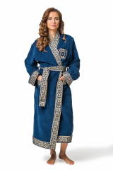 TESORO Халат банный, 100% хлопок, размер: 46-51, Синий, 26012