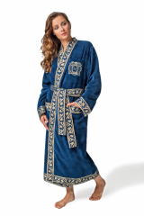 MAGNAT Халат банный, 100% хлопок, размер: 50-55, Синий, 25988