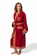 MAGNAT Халат банный, 100% хлопок, размер: 54-57, Бордо, 25992