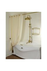 Шторка L180xH200 см. для душа/ванны, текстиль, узор БАРОККО, Слоновая кость, 25512