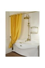 Шторка L180xH200 см. для душа/ванны, текстиль, узор БАРОККО ГОЛД, Золото, 26639