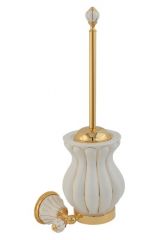 OLIVIA Ершик настенный, колба керамика, Белый/декор золото/зол., ML.OLV-60.603.BO.DO