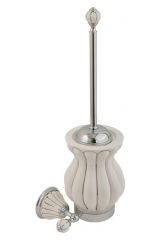 OLIVIA Ершик настенный, колба керамика, Белый/декор платина/хром, ML.OLV-60.603.BP.CR