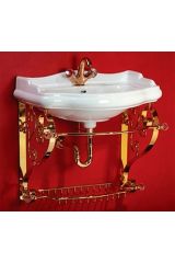 BELLA Консоль подвесная 100 см. решеткой (без раковины), Золото, ML.BLL-24.101.DO